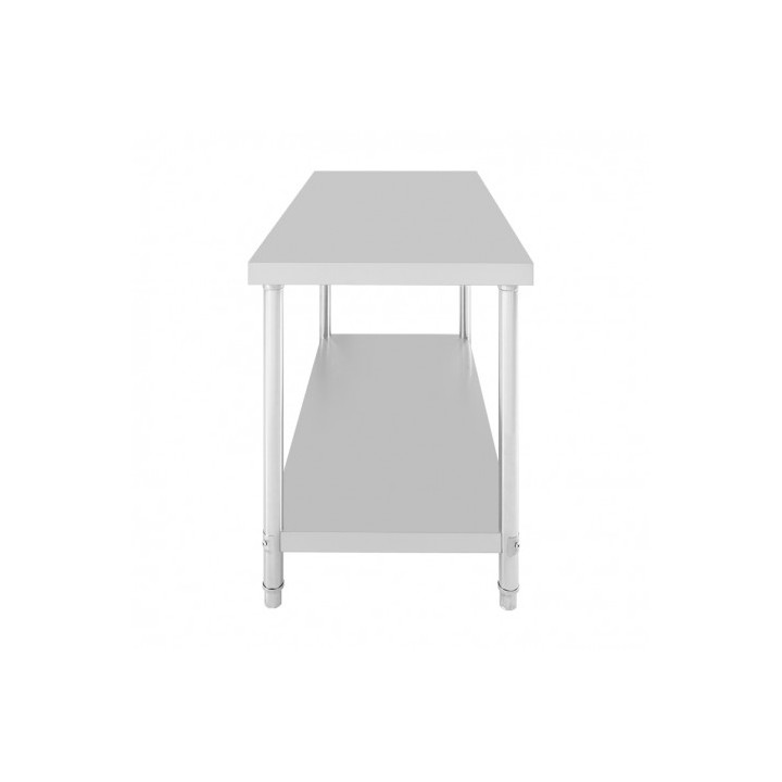 MESA DE TRABAJO ACERO INOXIDABLE 140X70X85CM CHEF PRO