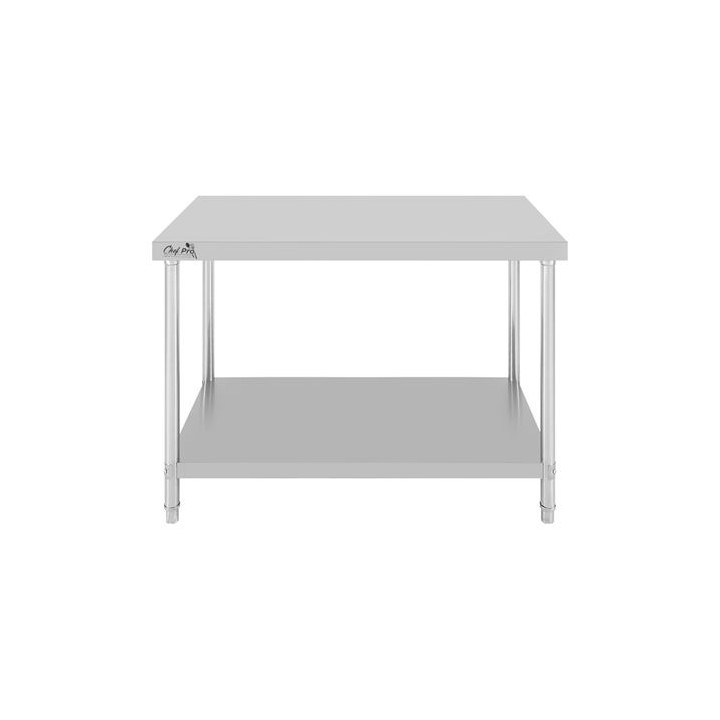 MESA DE TRABAJO ACERO INOXIDABLE 150X70X85CM CHEF PRO