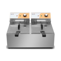 FREIDORA ELÉCTRICA PROFESIONAL 11+11 LITROS 2X3000W CHEF PRO