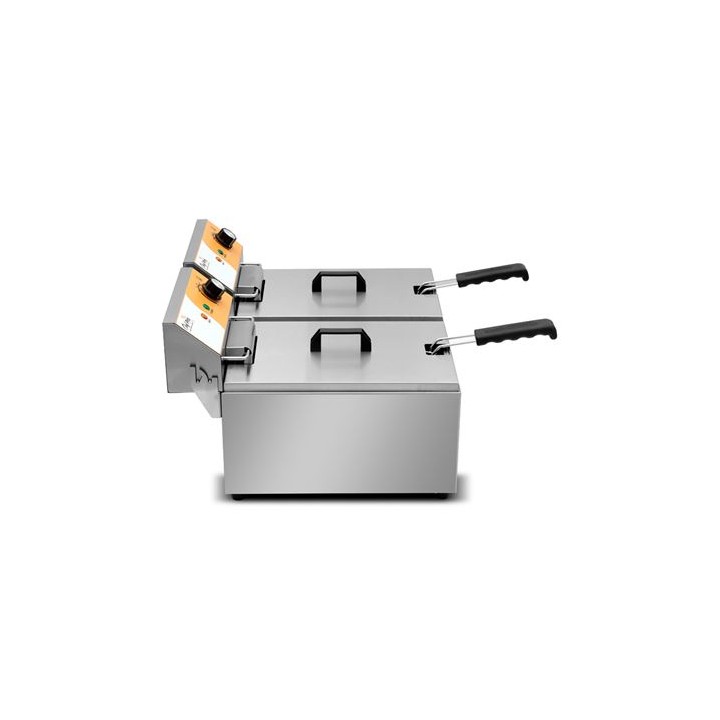 FREIDORA ELÉCTRICA PROFESIONAL 11+11 LITROS 2X3000W CHEF PRO
