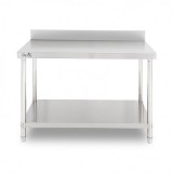 MESA DE TRABAJO ACERO INOXIDABLE 120X70X85CM CON RESPALDO CHEF PRO