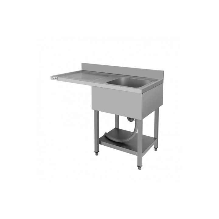 FREGADERO INDUSTRIAL 140X70X85CM CUBETA DERECHA Y ESTANTE CHEF PRO
