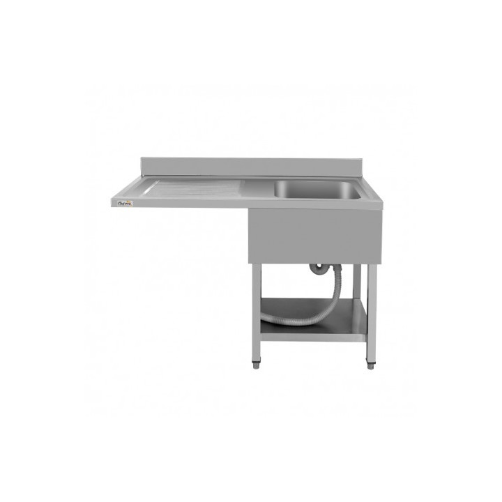 FREGADERO INDUSTRIAL 140X70X85CM CUBETA DERECHA Y ESTANTE CHEF PRO