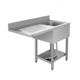 FREGADERO INDUSTRIAL 140X70X85CM CUBETA DERECHA Y ESTANTE CHEF PRO