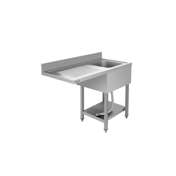 FREGADERO INDUSTRIAL 140X70X85CM CUBETA DERECHA Y ESTANTE CHEF PRO
