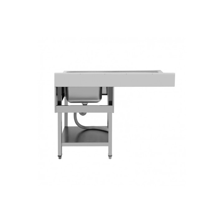 FREGADERO INDUSTRIAL 140X70X85CM CUBETA DERECHA Y ESTANTE CHEF PRO