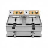 FREIDORA ELÉCTRICA PROFESIONAL 10+10 LITROS 2X3000W CHEF PRO