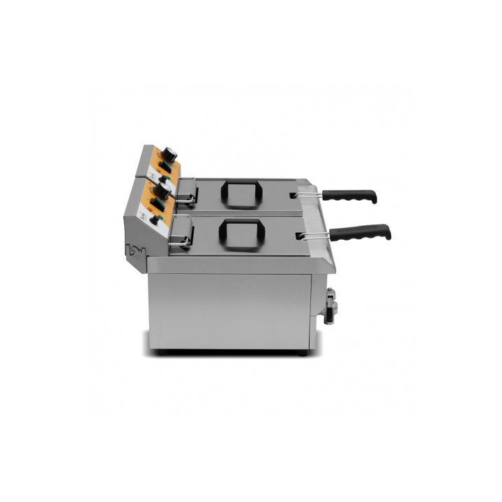 FREIDORA ELÉCTRICA PROFESIONAL 10+10 LITROS 2X3000W CHEF PRO