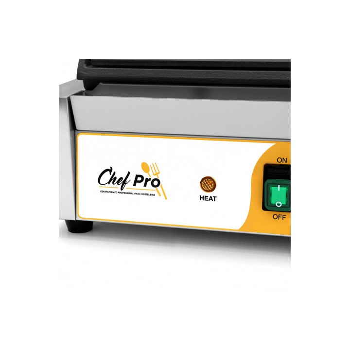 SANDWICHERA INDUSTRIAL PLACAS LISAS 2200W CHEF PRO