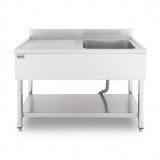 FREGADERO INDUSTRIAL 140X70X85CM CUBETA DERECHA Y ESTANTE CHEF PRO