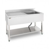 FREGADERO INDUSTRIAL 140X70X85CM CUBETA DERECHA Y ESTANTE CHEF PRO