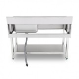 FREGADERO INDUSTRIAL 140X70X85CM CUBETA DERECHA Y ESTANTE CHEF PRO