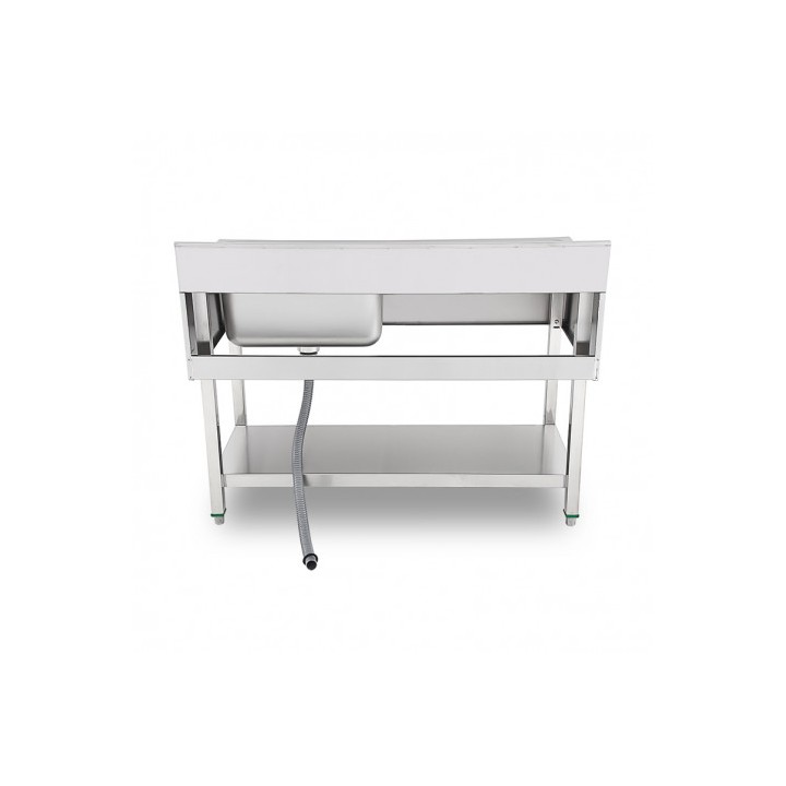 FREGADERO INDUSTRIAL 140X70X85CM CUBETA DERECHA Y ESTANTE CHEF PRO