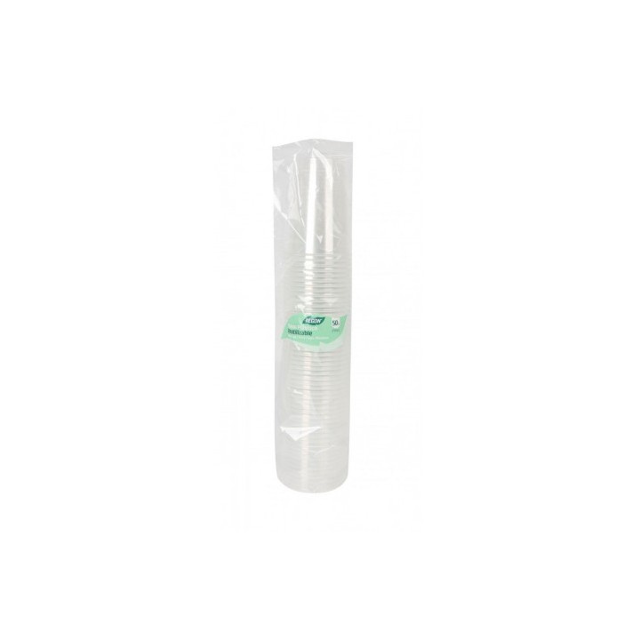 PACK 50 VASOS PLASTICOS TRANSPARENTE 250CC ALGON