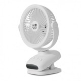 VENTILADOR PORTATIL TIPO CLIP 6" OSCILANTE CON LUZ LED Y BATERÍA MUVIP