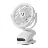 VENTILADOR PORTATIL TIPO CLIP 6" OSCILANTE CON LUZ LED Y BATERÍA MUVIP