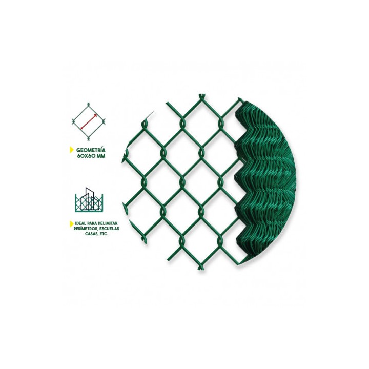MALLA DE VALLADO PLASTIFICADA 60X60X2.9MM 1X25 METROS SUNGARDEN