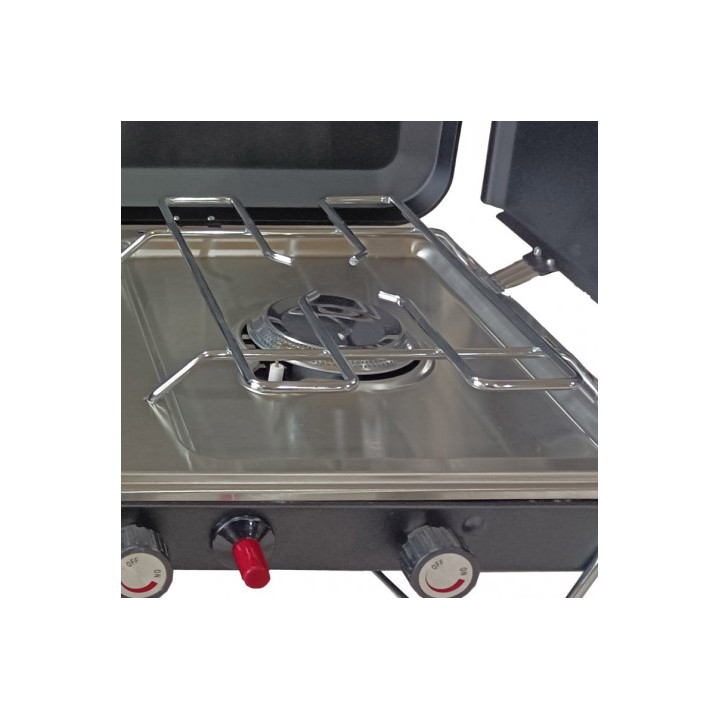 COCINA DE GAS PORTATIL PREMIUM OUTDOOR PLANCHA + DOBLE QUEMADOR MUVIP