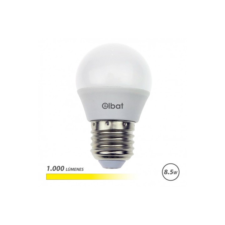 BOMBILLA LED G45 | 8.5W | 1000LM | E27 | LUZ CALIDA | ELBAT