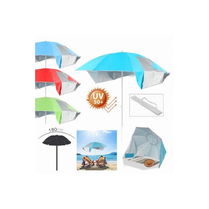 SOMBRILLA PLAYA CON CORTAVIENTOS UV50+ 180CM