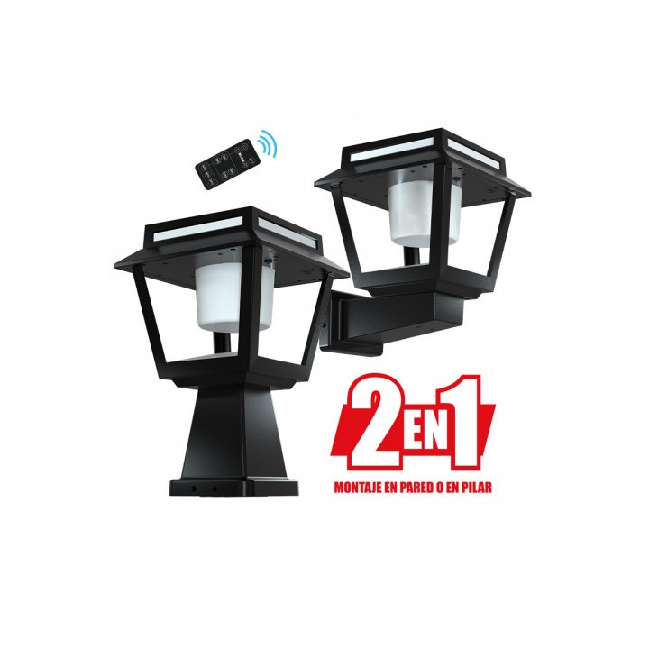 FAROL LED SOLAR 2 EN 1 SERIE PRO TOWER DUO 15W 1600LM 3 TEMPERATURAS ELBAT