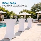 FUNDA PARA MESA DE COCTEL 110X80 BLANCA SUNGARDEN