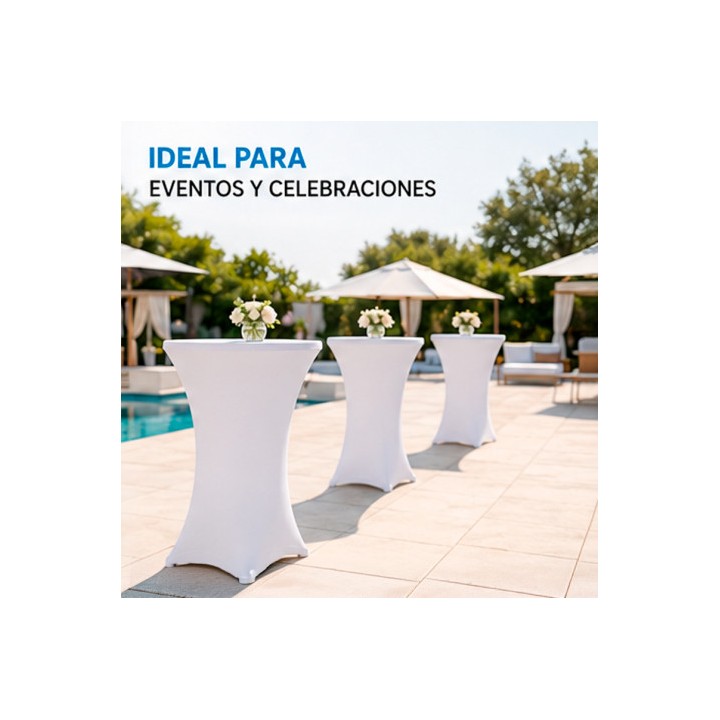 FUNDA PARA MESA DE COCTEL 110X80 BLANCA SUNGARDEN