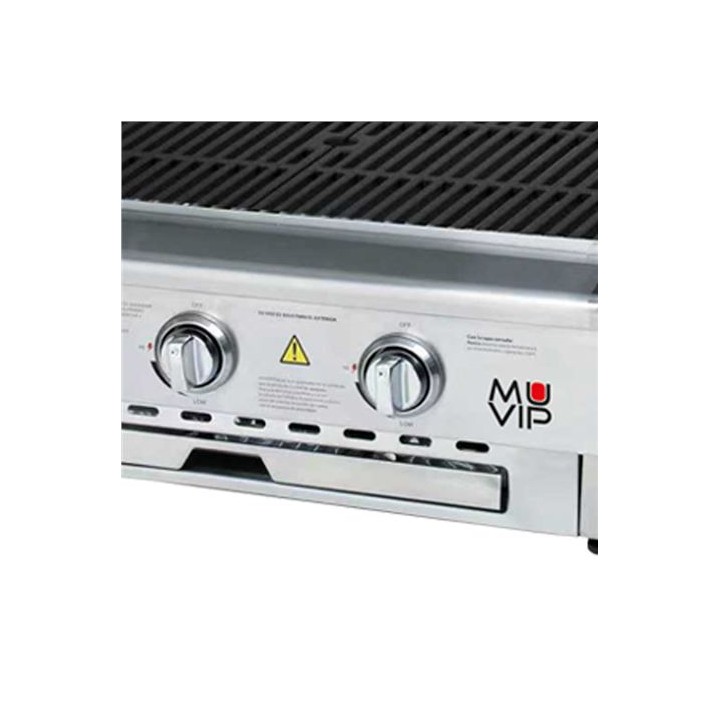 BARBACOA DE GAS INOX PRO 3 FUEGOS SOBREMESA MUVIP