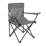 SILLA PLEGABLE DE CAMPING CON POSAVASOS GRIS SUNGARDEN
