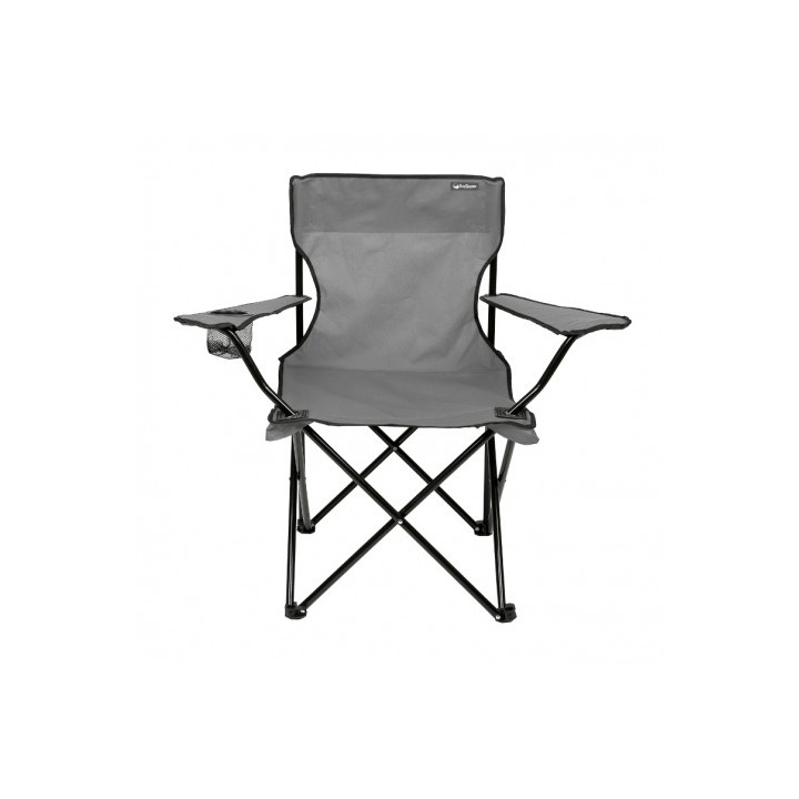 SILLA PLEGABLE DE CAMPING CON POSAVASOS GRIS SUNGARDEN