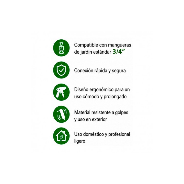 SET 4PCS BOQUILLA DE RIEGO + ADAPTADORES PARA MANGUERA 3/4" SUNGARDEN