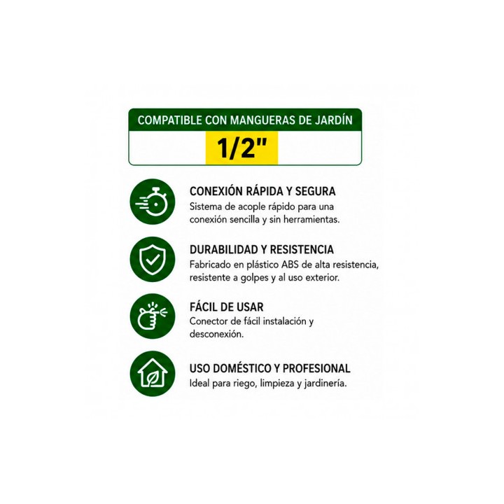 CONECTOR RAPIDO PARA MANGUERA 1/2" SUNGARDEN