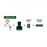 ADAPTADOR DE GRIFO 1/2" - 3/4" PARA RIEGO SUNGARDEN