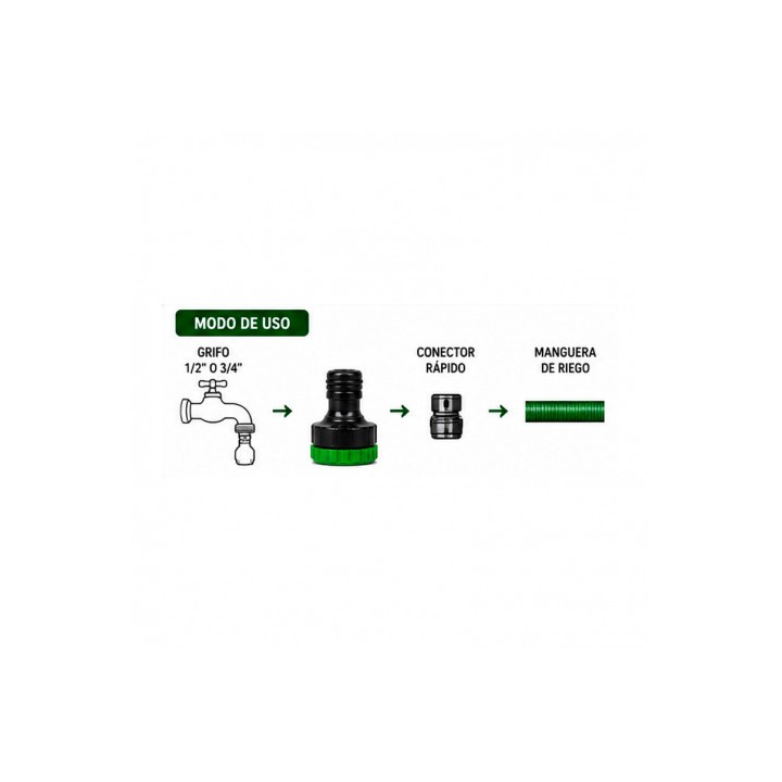 ADAPTADOR DE GRIFO 1/2" - 3/4" PARA RIEGO SUNGARDEN