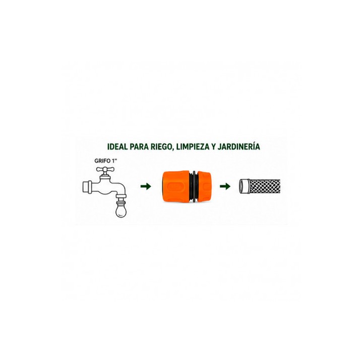 CONECTOR RAPIDO ALTO CAUDAL PARA MANGUERA 1" SUNGARDEN