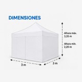 CARPA PROFESIONAL HEX.50 CON PAREDES 3X3 METROS BLANCA SUNGARDEN