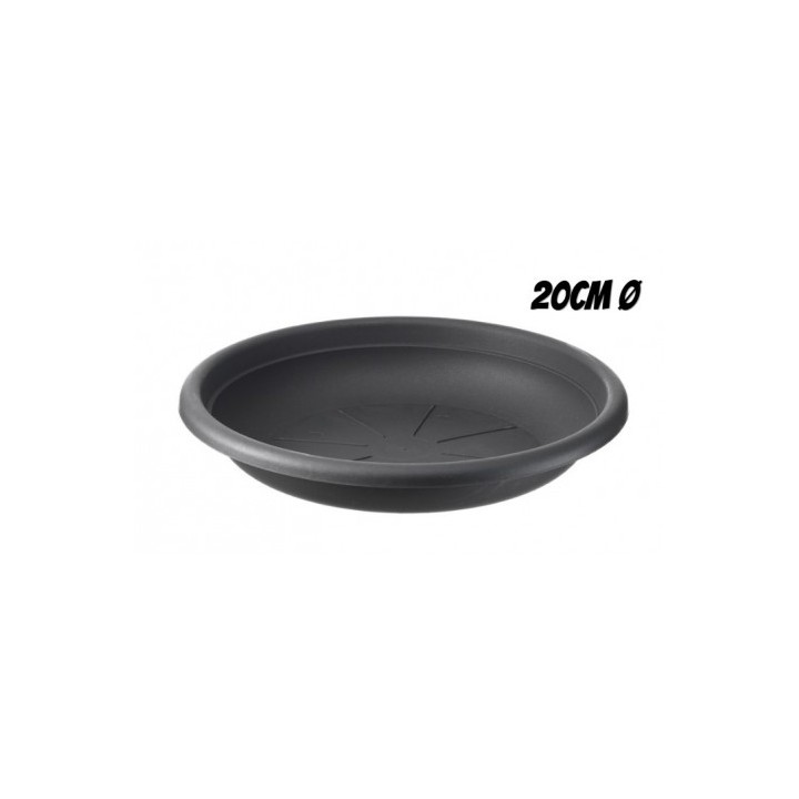 PLATO PARA MACETA 20CM ANTRACITA ARTPLAST