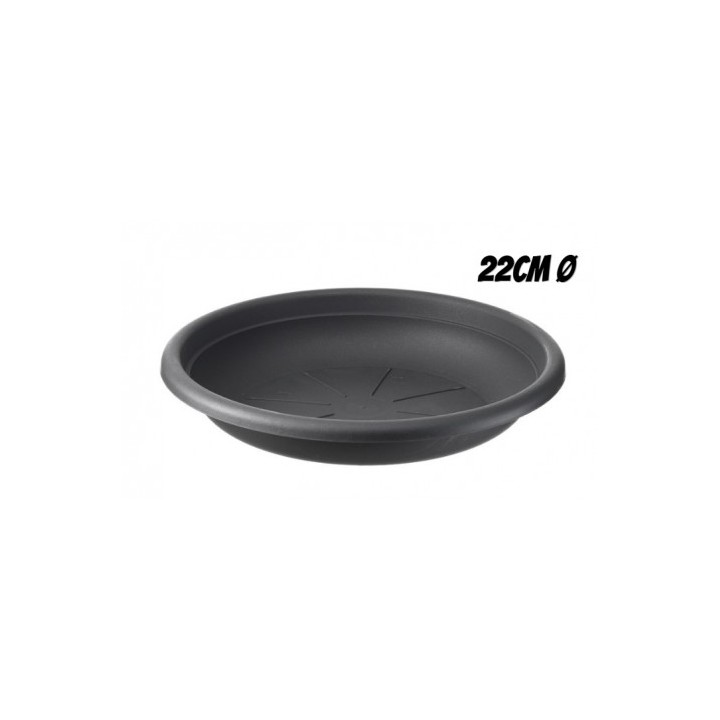 PLATO PARA MACETA 22CM ANTRACITA ARTPLAST