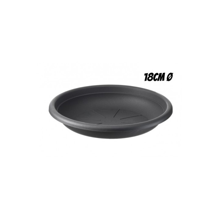 PLATO PARA MACETA 18CM ANTRACITA ARTPLAST