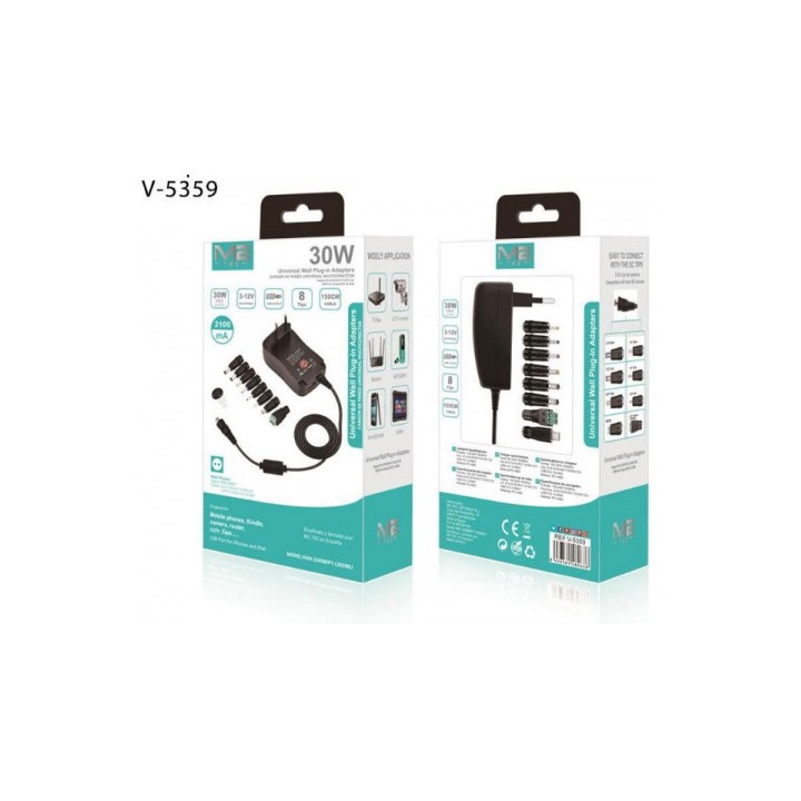 CARGADOR UNIVERSAL PARA DISPOSITIVOS ELECTRONICOS 3-12V 30W M2
