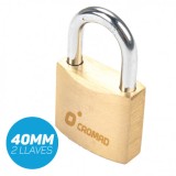 CANDADO DE LATÓN 40MM 2 LLAVES CROMAD