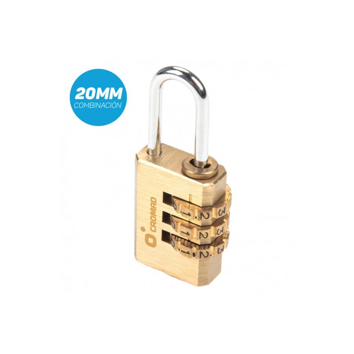 CANDADO COMBINACIÓN DE LATÓN 20MM CROMAD