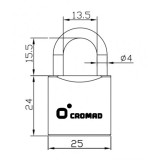 PACK 2 CANDADOS DE LATÓN 25MM 4 LLAVES CROMAD