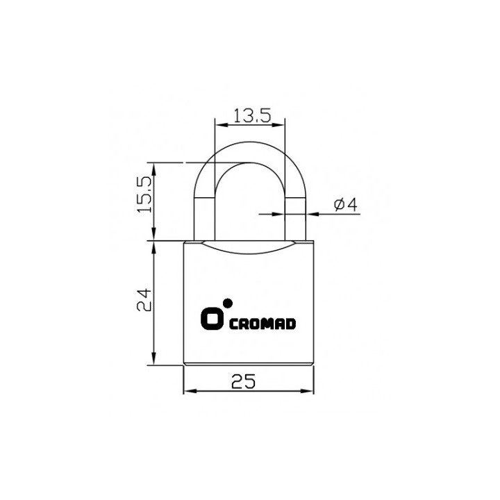 PACK 2 CANDADOS DE LATÓN 25MM 4 LLAVES CROMAD