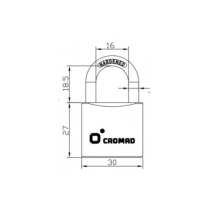 CANDADO DE LATÓN 30MM 2 LLAVES CROMAD