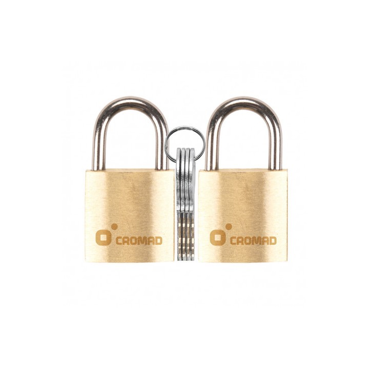 PACK 2 CANDADOS DE LATÓN 20MM 4 LLAVES CROMAD