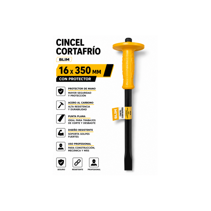 CINCEL CORTAFRÍO PLANO 16X350MM CON PROTECTOR BLIM