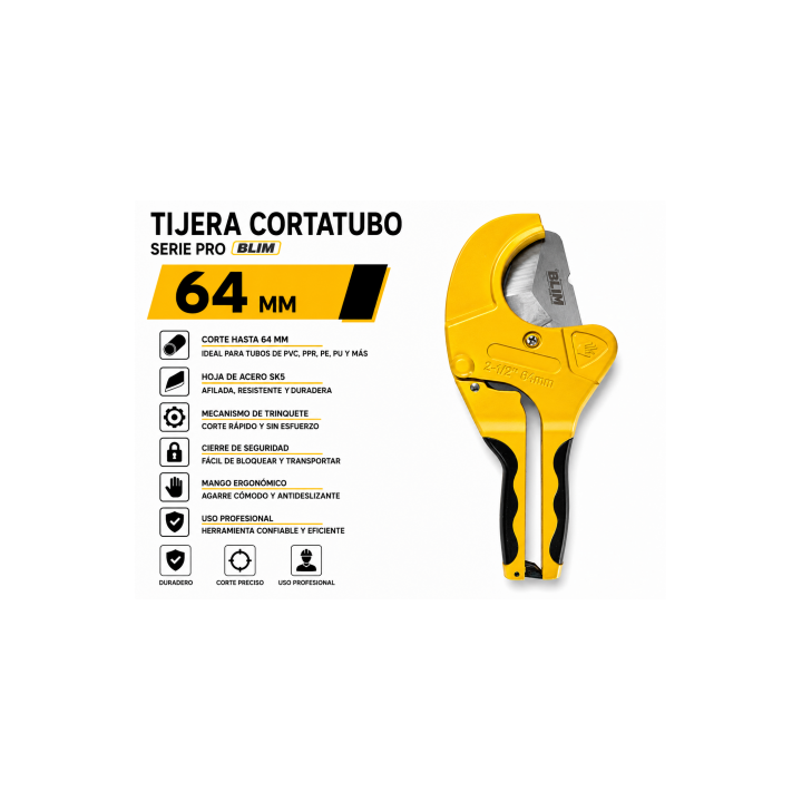 TIJERA CORTATUBO 64MM. SERIE PRO BLIM