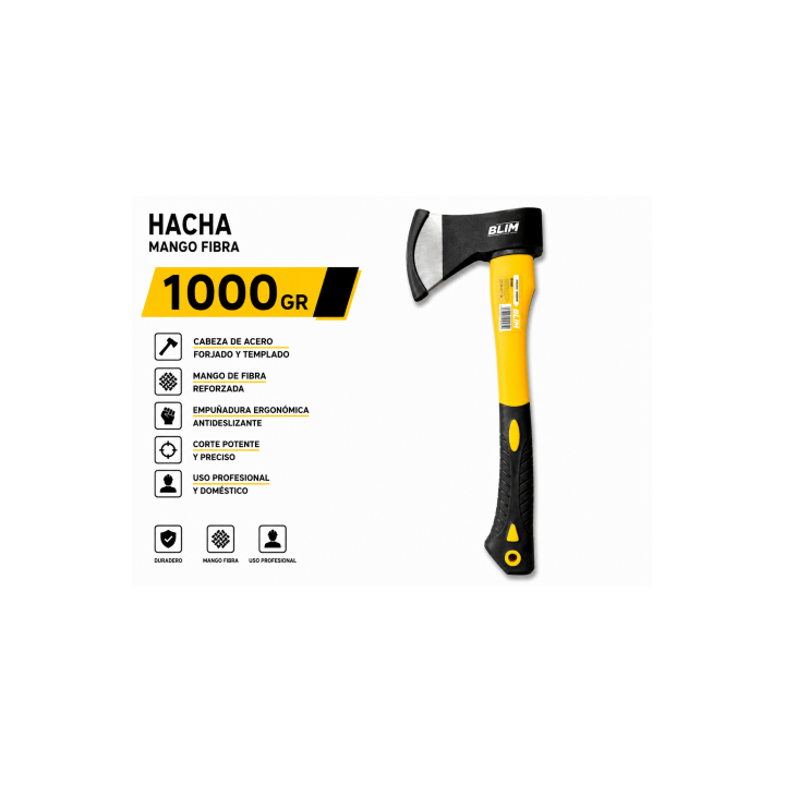 HACHA 1000GR MANGO FIBRA BLIM