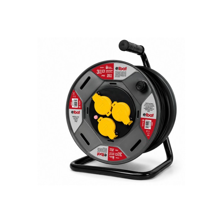 ENROLLADOR DE CABLE PROREEL HEAVY DUTY 30 METROS CABLE 3X2.5MM IP55 ELBAT
